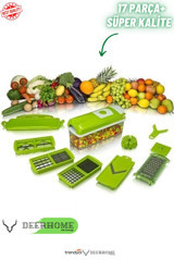 Nicer Dicer Hazneli Çelik 17 Parça Rende Seti