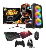 Ramtech TUF Plus Harici GeForce RTX 3060 AMD Ryzen 5 5500 32 GB Ram 960 GB SSD Tower FreeDos 23.6 inç Monitörlü Masaüstü Bilgisayar