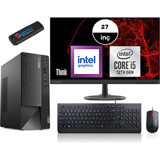 Lenovo Thinkcentre Neo 50T GEN4 12JB005DTRMM30 Harici GeForce RTX 3060 Ti Intel Core i5 12400 16 GB Ram 4 TB SSD Tower Windows 11 Home 27 inç Monitörlü Masaüstü Bilgisayar + Zetta Flash Bellek