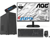 Zetta Expert MZET163098120 Harici GeForce RTX 3060 Ti Intel Core i9 13900 8 GB Ram DDR4 2 TB SSD Tower Windows 11 Pro 23.8 inç Monitörlü Masaüstü Bilgisayar + USB Bellek