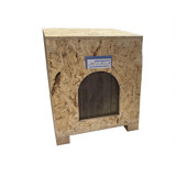 Melada 40x37x34 cm Kare Su Geçirmez Dış Mekan Kedi Evi Ahşap Rengi
