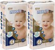 Pedo Plus 4 Numara Bantlı Bebek Bezi 60'lı