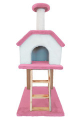 Patiderm Kare İç Mekan Kedi Evi Beyaz-Pembe