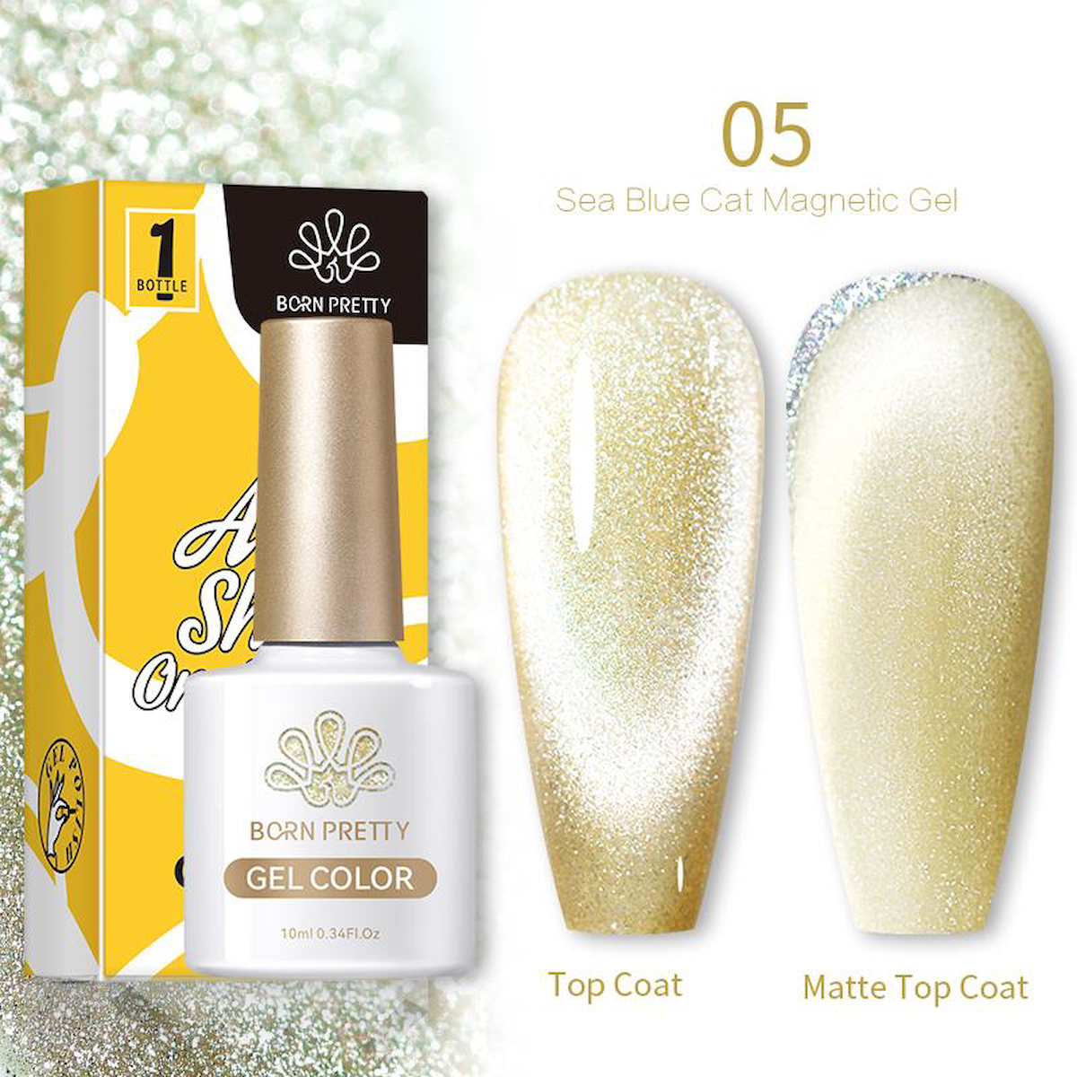 Born Pretty SB-05 Altın Sarısı Parlak Kalıcı Simli Oje