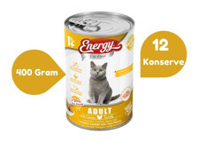 Energy Tavuk Parça Etli-Soslu Yaş Kedi Maması 12x400 gr