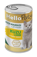 Hello Paty Kuzu Eti Parça Etli-Soslu Yaş Kedi Maması 12x415 gr