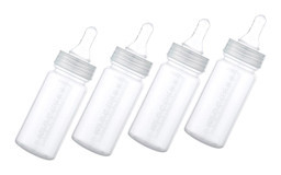 Abaodam Plastik Yavaş Akışlı 0-3 Ay Şeffaf Damaklı Biberon Seti 4x100 ml