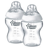 Tommee Tippee Closer To Nature Plastik Gaz Yapmayan Antikolik Yenidoğan Yavaş Akışlı 0+ Ay Beyaz Damaklı Biberon Seti 2x260 ml
