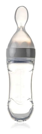 Babyjem Plastik Yavaş Akışlı 7 - 9 Ay Gri Biberon Seti 60 ml