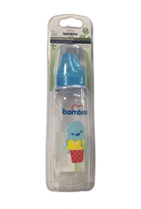 Bambino B0026 Polipropilen Yavaş Akışlı 0+ Ay Desenli Mavi Damaklı Biberon Seti 250 ml