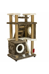 Woodsman Exclusive Cat Furnitures Furnitures Woodsman Methuselah Dikdörtgen 2 Katlı İç Mekan Kedi Evi Kahverengi