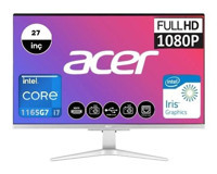 Acer Aspire C27-1655 DQ.BHLEM.001 Dahili Iris Xe Graphics Intel Core i7 1165G7 16 GB Ram 2 TB SSD 27 inç Full HD Freedos All In One Bilgisayar