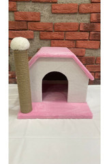 Karahan Petshop Kare İç Mekan Kedi Evi Pembe