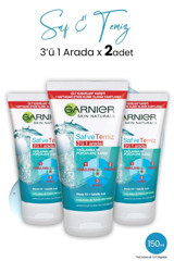 Garnier 3'ü 1 Arada Siyah Nokta Karşıtı Jel Şişe Yüz Peelingi 3x150 ml