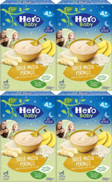 Hero Baby Gece İnek Sütlü Tahıllı Meyveli Pirinçli Kaşık Maması 4x200 gr