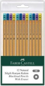 Faber-Castell Natural 12'li Silgili Siyah HB Kurşun Kalem Seti