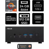 Asus ExpertCenter PN53-P322 Dahili Radeon 680M AMD Ryzen 7 7735HS 24 GB 512 GB FreeDos Mini Pc + Per4 USB Flash Bellek