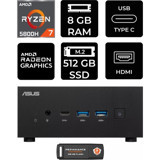 Asus ExpertCenter PN52-P2302 Dahili Radeon RX Vega 8 AMD Ryzen 7 5800H 8 GB 512 GB FreeDos Mini Pc + Per4 USB Flash Bellek