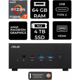 Asus ExpertCenter PN53-P350 Dahili Radeon 680M AMD Ryzen 7 7735HS 64 GB 4 TB FreeDos Mini Pc + Per4 USB Flash Bellek