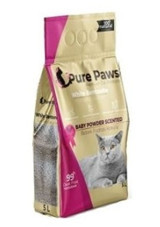 Pure Paws Bebek Pudrası Kokulu Topaklanan İnce Taneli Bentonit Kedi Kumu 5 lt