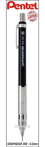 Pentel Graphgear Silgili Metal Metalik Siyah 0.5 mm Versatil Kalem