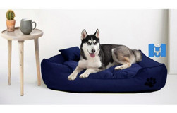 Mavi Vitrin Ultrasoft Yıkanabilir Büyük Irk İç Mekan Köpek Yatağı Lacivert