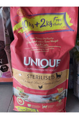Unique Tavuk Kısırlaştırılmış Az Tahıllı Yetişkin Kuru Kedi Maması 12 kg