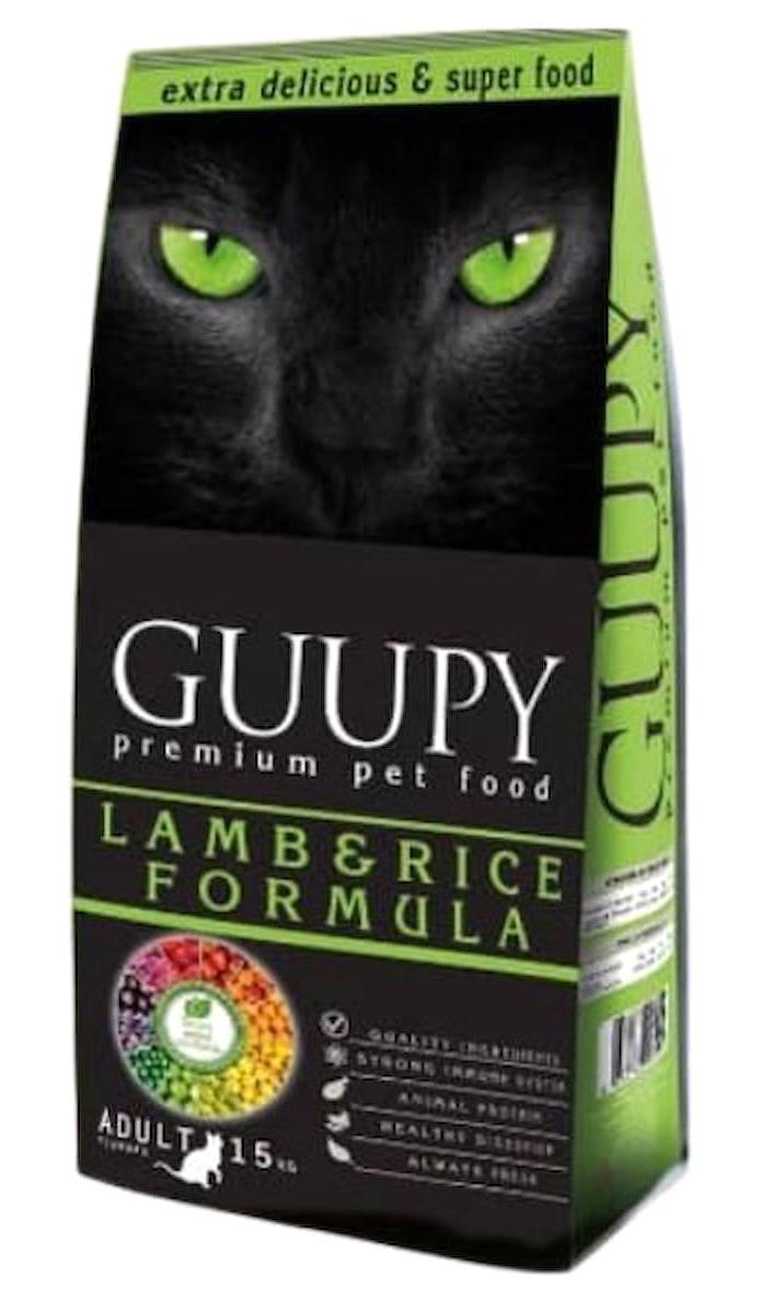Guupy Premium Kuzu Eti-Pirinç Az Tahıllı Yetişkin Kuru Kedi Maması 15 kg