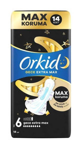 Orkid Gece Ekstra Max İnce 14'lü Hijyenik Ped 1 Adet