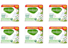 Molped Pure & Soft Süper Mega Organik Antialerjik Orta 46'lı Hijyenik Ped 6 Adet