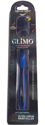 Glimo Aktif Karbonlu Ultra Soft Manuel Yetişkin Diş Fırçası Mavi-Siyah