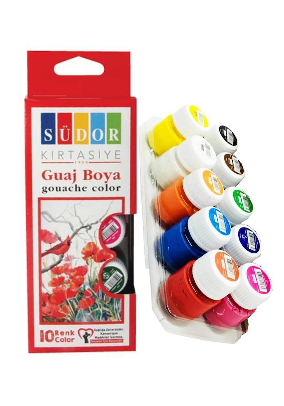 Südor Su Bazlı Çok Renkli 10x20 ml Guaj Boya Seti
