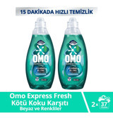 Omo Express Fresh Kötü Koku Karşıtı 37 Yıkama Beyaz Ve Renkliler Sıvı Deterjanı 2 x 1480 ml