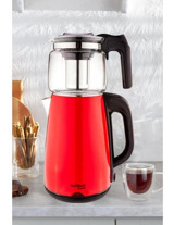 Bambum B5822 Teatech Cam Demlikli 1800 W Çelik Gövdeli Kırmızı Çay Makinesi