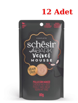 Schesir After Dark Tavuk-Sığır Eti Ezme Yaş Kedi Maması 12x80 gr