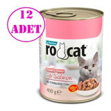 Ro Cat Kısırlaştırılmış Somon Parça Etli Yaş Kedi Maması 12x400 gr