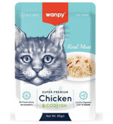Wanpy Tavuk-Morina Balıklı Parça Etli Yaş Kedi Maması 85 gr