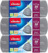 Vileda EcoBag Büzgülü Büyük Boy 68x73 cm Çöp Poşeti 3x10 Adet Gri