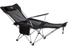 Funky Chairs Katlanır Ayak Uzatmalı Yatabilen Kolçaklı Siyah Yetişkin Kamp Sandalyesi