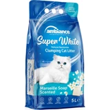 Ambiance Marsilya Sabunu Kokulu Topaklanan İnce Taneli Bentonit Kedi Kumu 5 lt