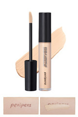 Peripera Double Longwear Cover 02 Natural Beige Nemlendiricili Göz Altı ve Yüz Likit Fırça Kapatıcı