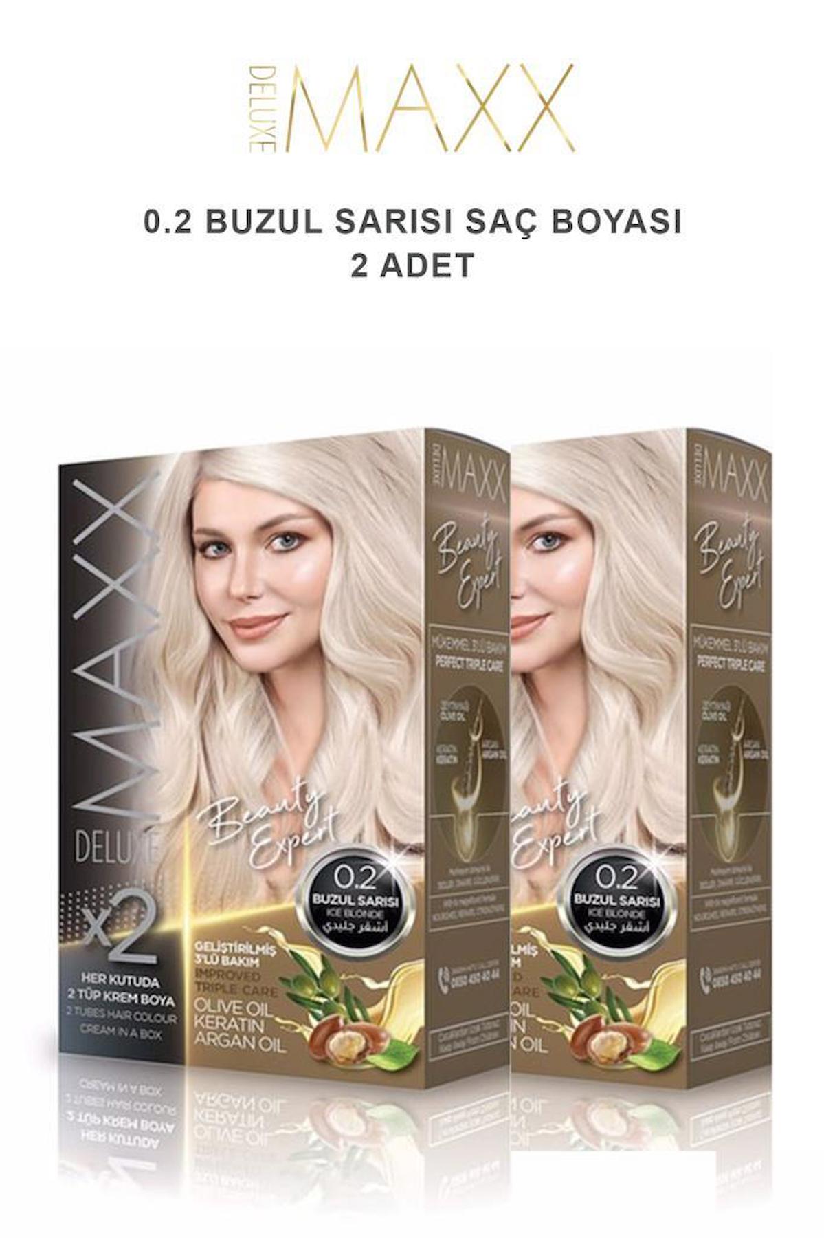 Maxx Deluxe 0-2 Buzul Sarısı Krem Saç Boyası 2x50 ml