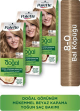 Palette Deluxe 8-0 Bal Köpüğü Organik Amonyaksız Vegan Krem Saç Boyası 3x50 ml