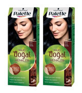 Palette Kalıcı Doğal 1-1 Gece Mavisi Organik Amonyaksız Vegan Krem Saç Boyası 2x50 ml