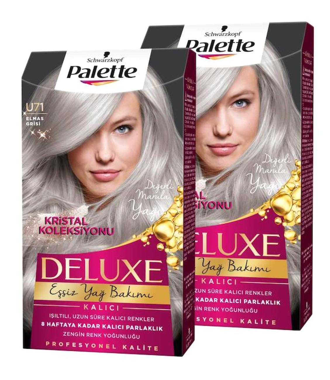 Palette Deluxe U71 Elmas Grisi Krem Saç Boyası 2x50 ml