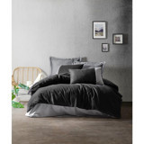 Cotton Box Plain Pamuk 160x220 cm Lastikli Tek Kişilik Nevresim Takımı Gri-Siyah