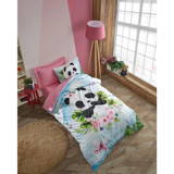 Cotton Box Pamuk 160x220 cm Lastikli Panda Tek Kişilik Nevresim Takımı Çok Renkli