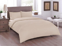 Taç Basic Ranforce 160x220 cm Lastikli Tek Kişilik Nevresim Takımı Bej