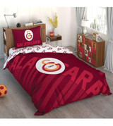 Taç Pamuk 160x220 cm Lastikli Galatasaray Tek Kişilik Nevresim Takımı Kırmızı