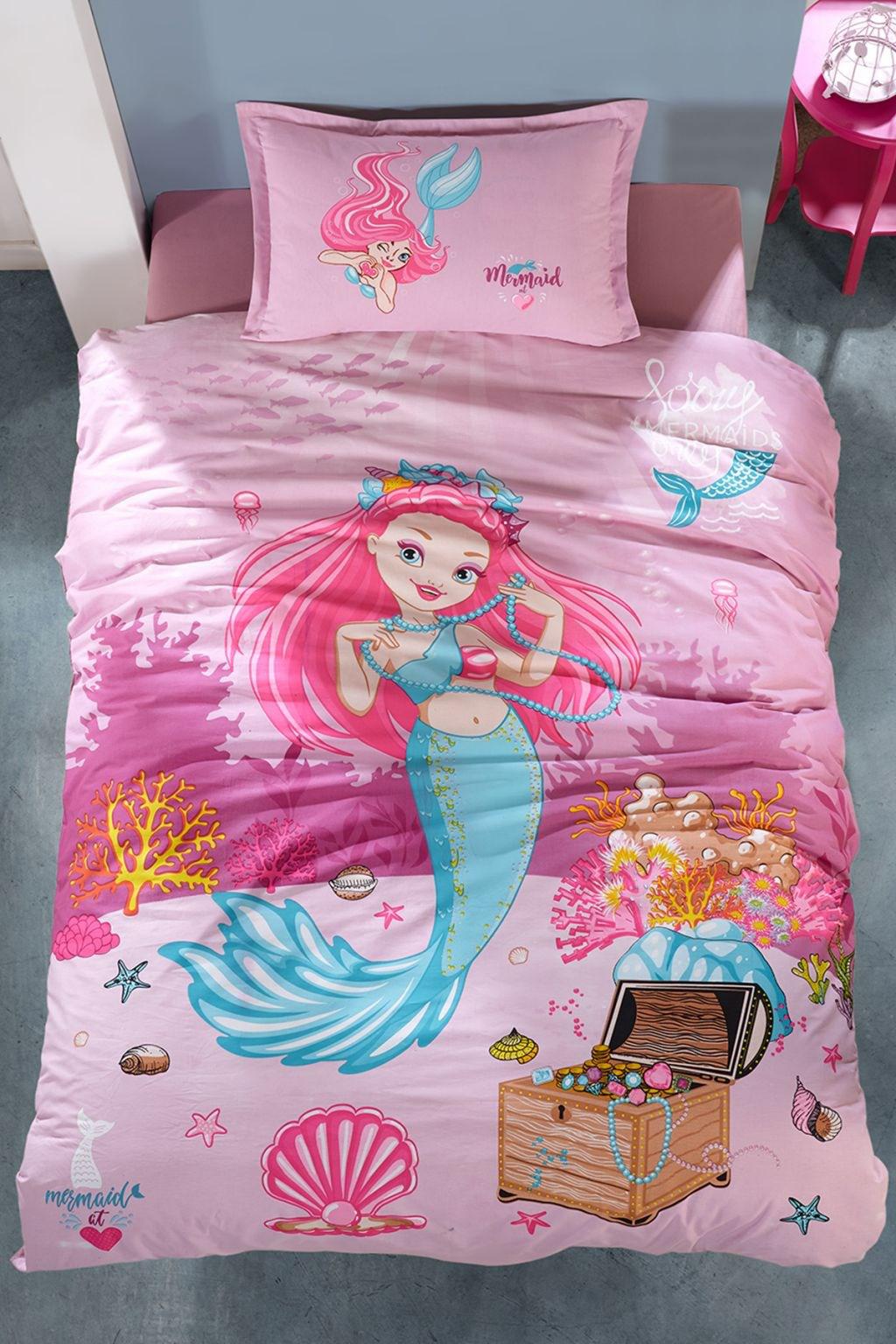 Clasy Delfin Ranforce 160x220 cm Lastikli Tek Kişilik Nevresim Takımı Pembe